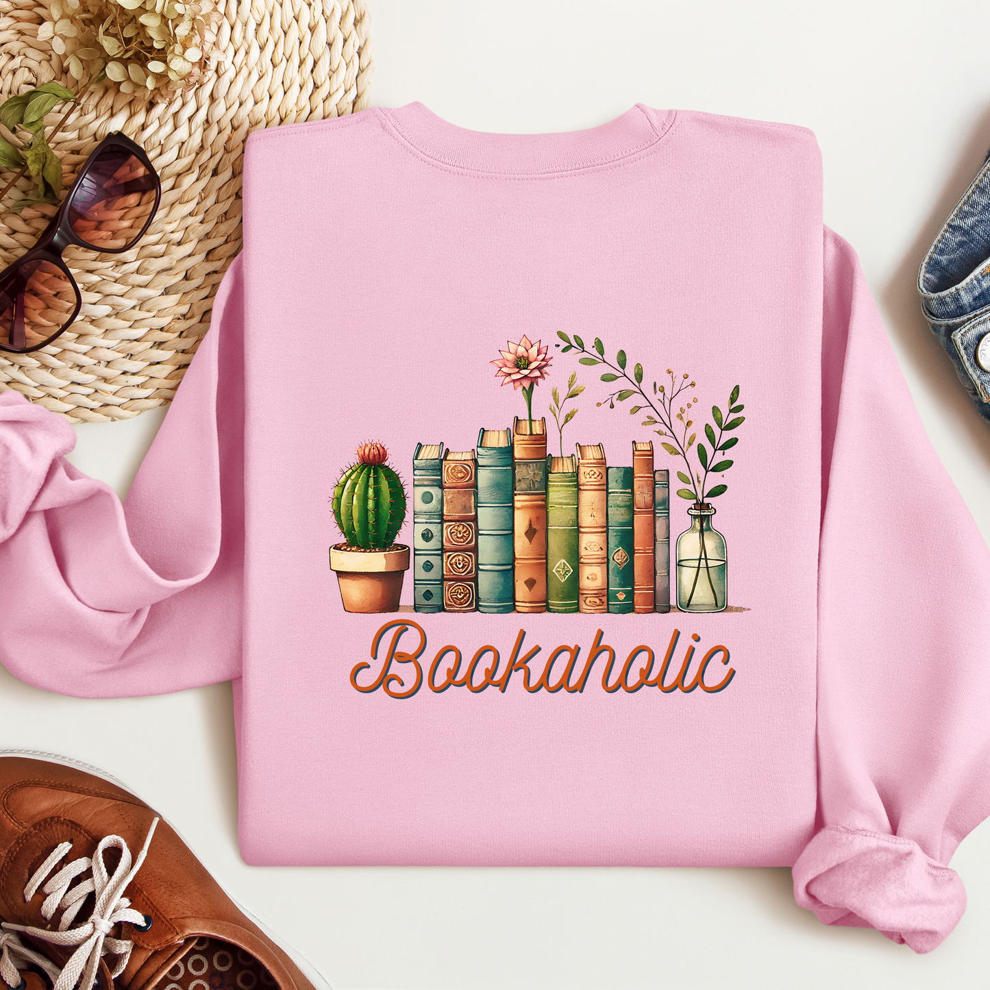 Bookaholic (Pink) | Adult Sweatshirt
