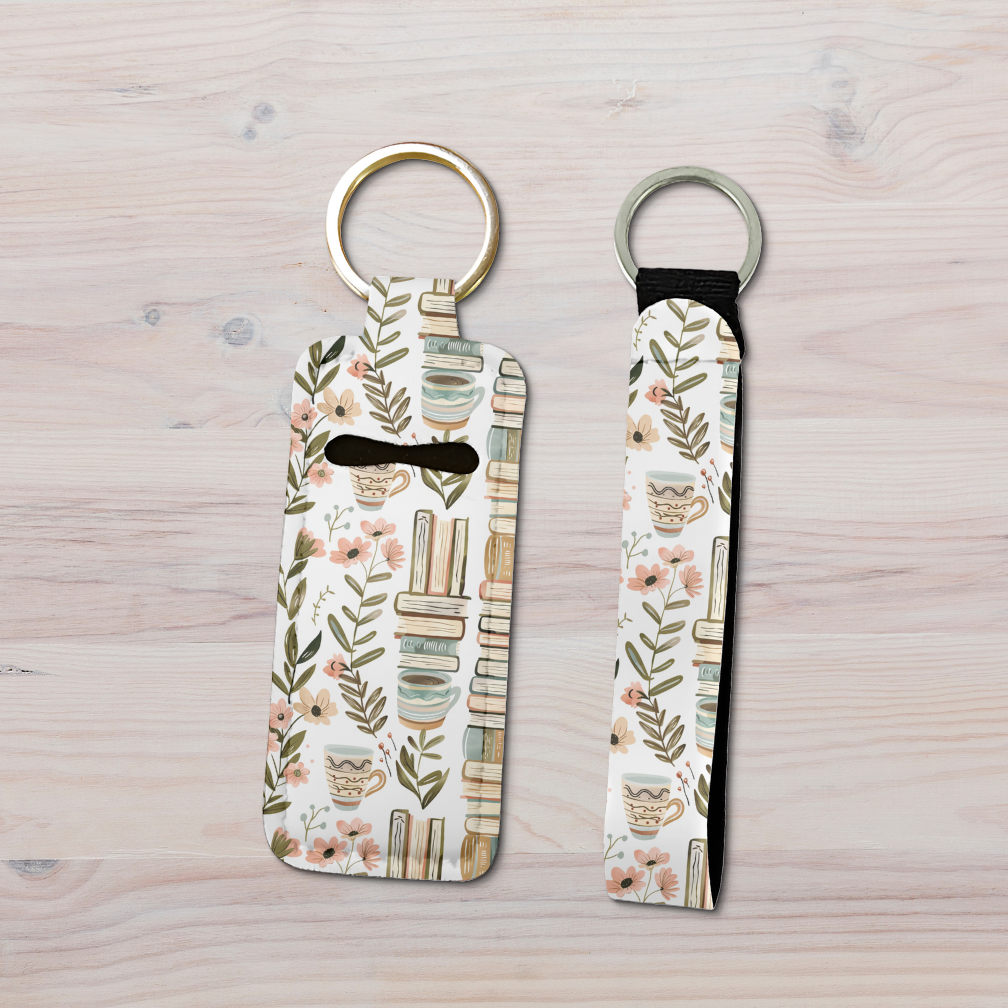 Stacked Stories | Neoprene Lip Balm Holder and Wristlet Keychain Set