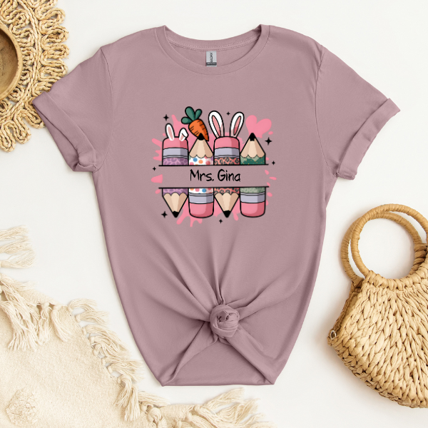 Custom Name Easter Pencils | Adult T-Shirt