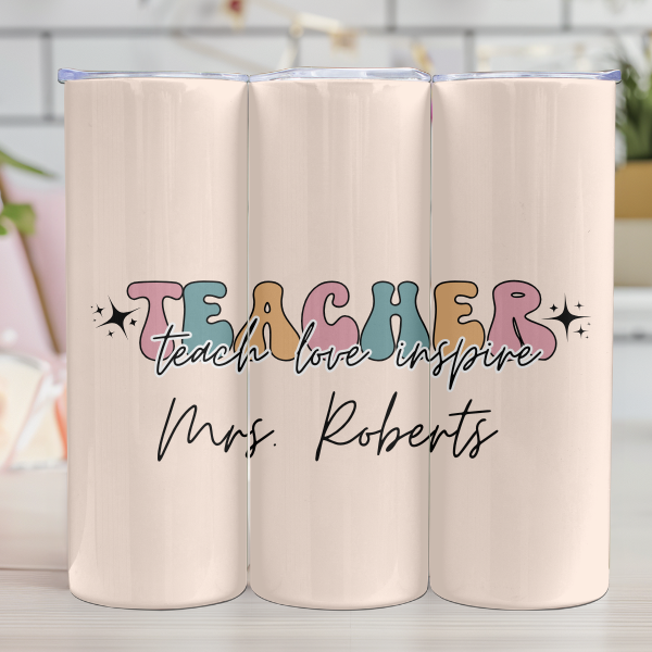 Custom Retro Teacher | 20oz Tumbler