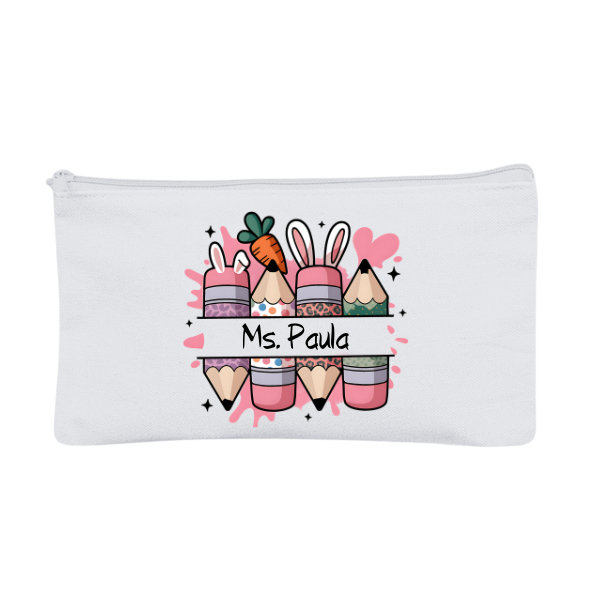 Custom Name Easter Pencils | Makeup Pouch