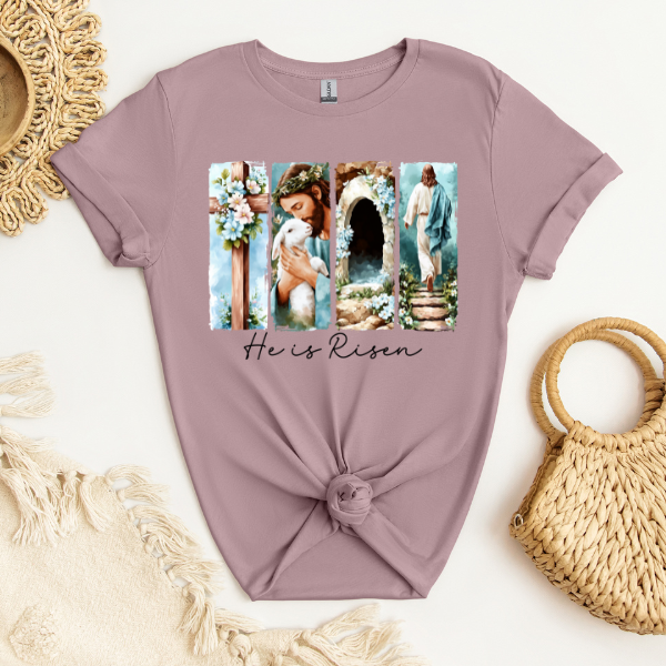 He Is Risen Brush Strokes | Adult T-Shirt