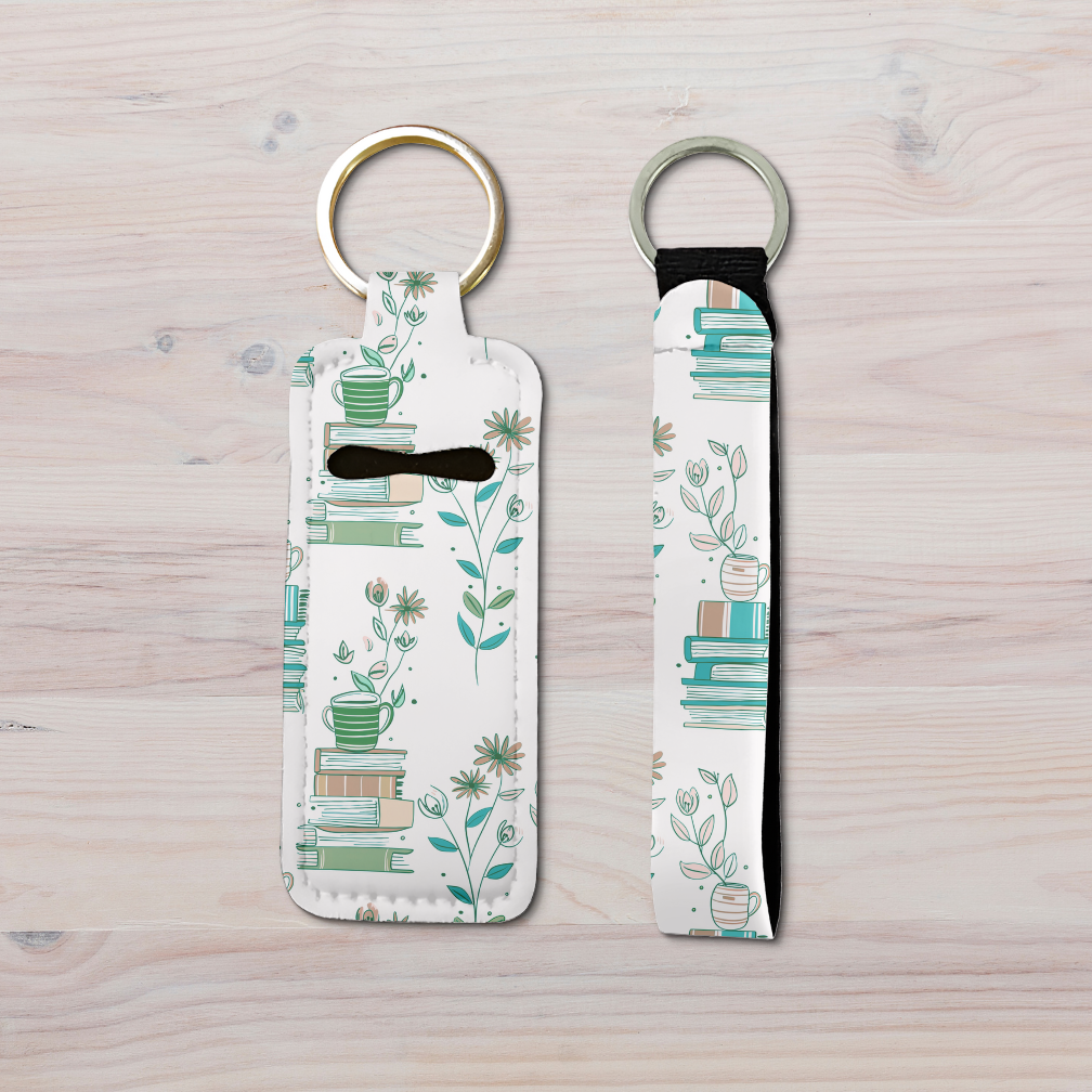 Timeless Tales | Neoprene Lip Balm Holder and Wristlet Keychain Set