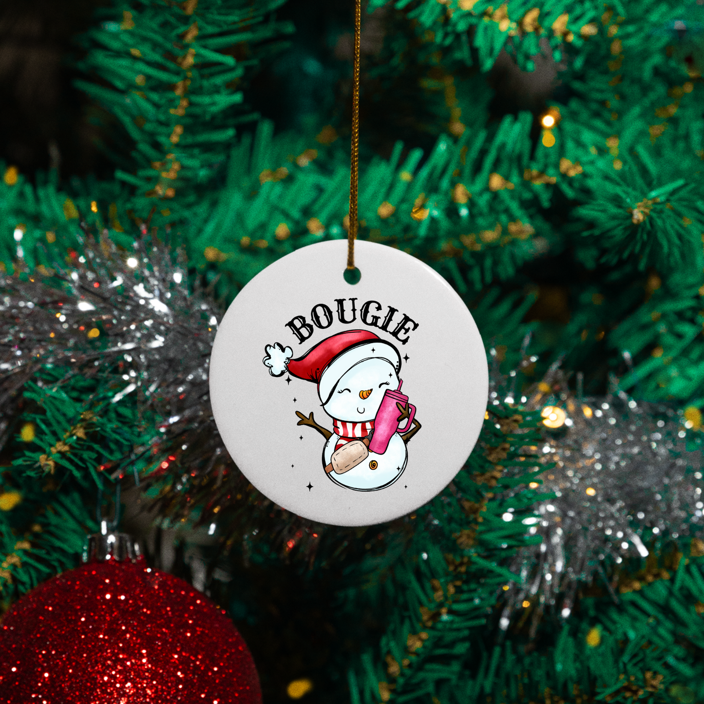 Bougie Snowman | Circle Ornament