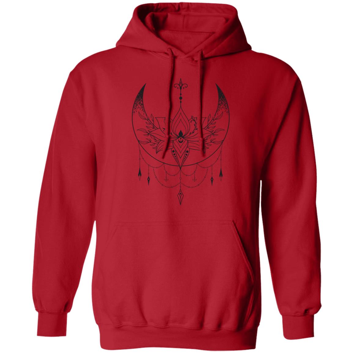 Crescent Moon Lotus Flower | Adult Pullover Hoodie