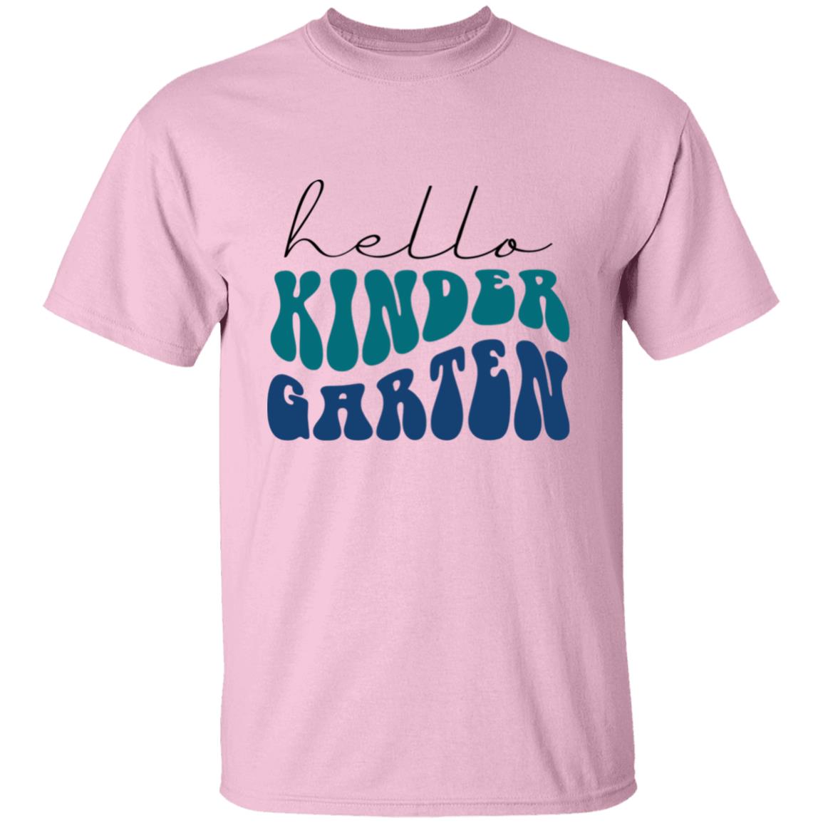 Hello Kindergarten Retro Blue | Youth and Adult T-Shirts