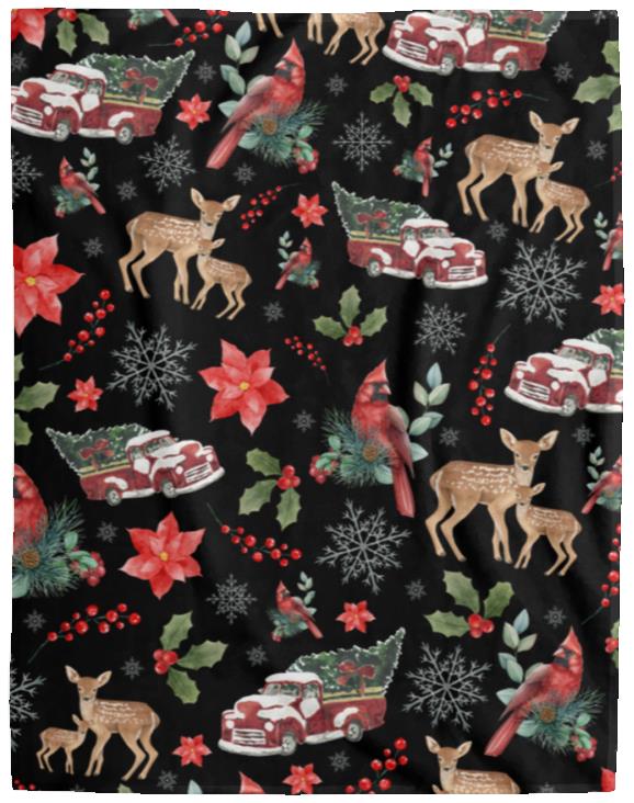 Cardinals, Trucks, and Deer - Cozy Plush Fleece Blanket