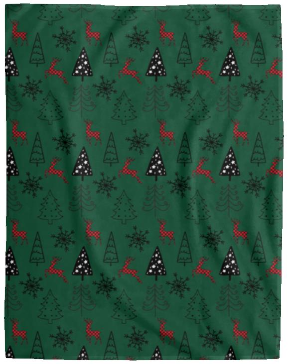 Reindeer and Trees - Cozy Plush Fleece Blanket