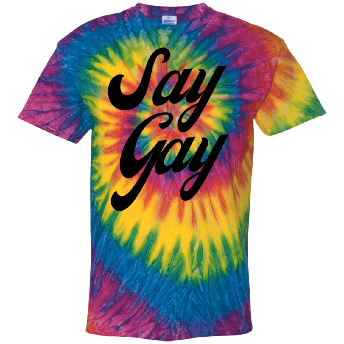 Say Gay Retro | 100% Cotton Tie Dye T-Shirt