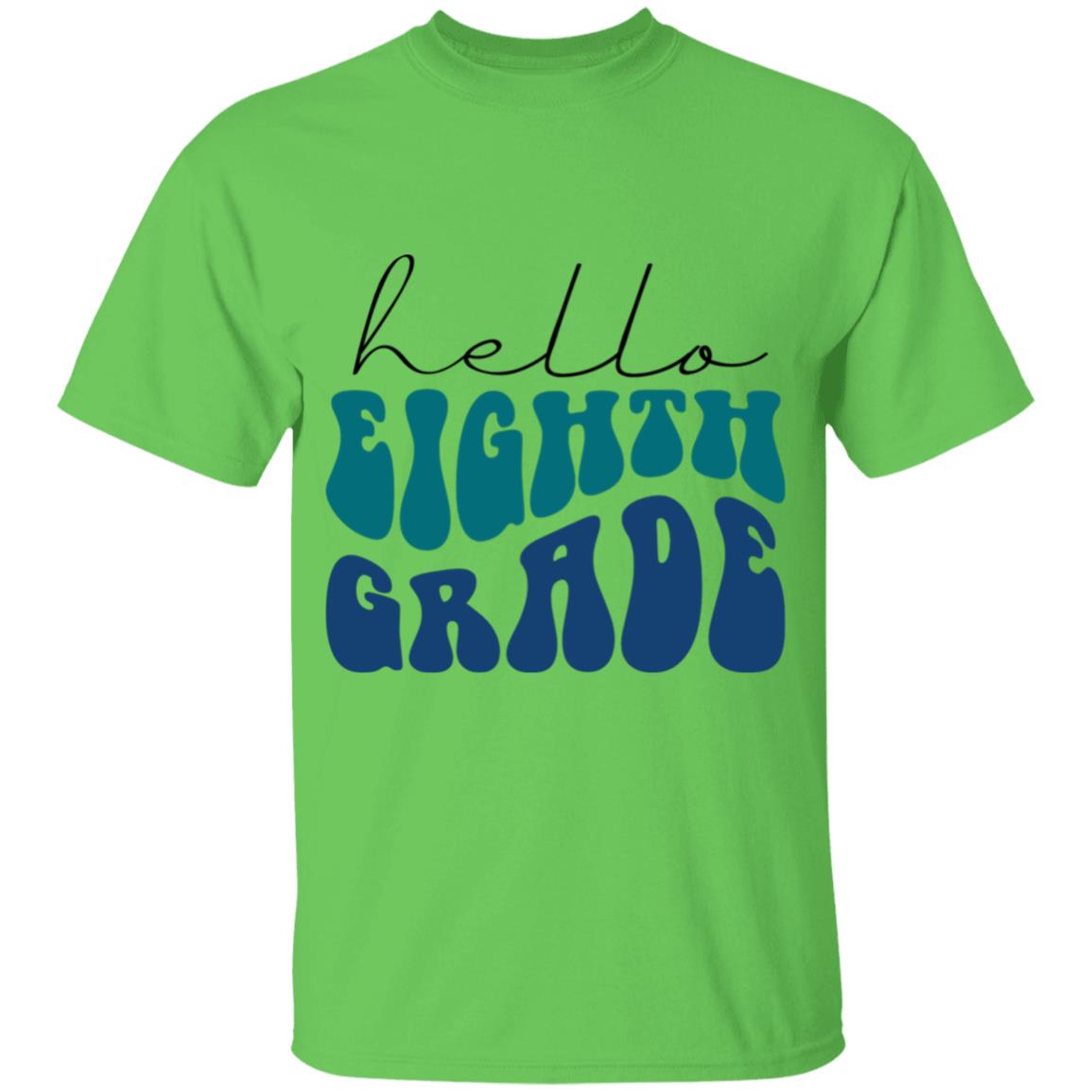 Hello Eighth Grade Retro Blue | Youth and Adult T-Shirts