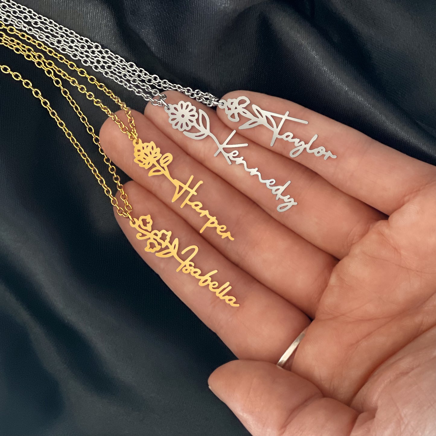 To My Daughter, Love Mom | Wherever Your Journey Takes You | Birth Flower Name Necklace