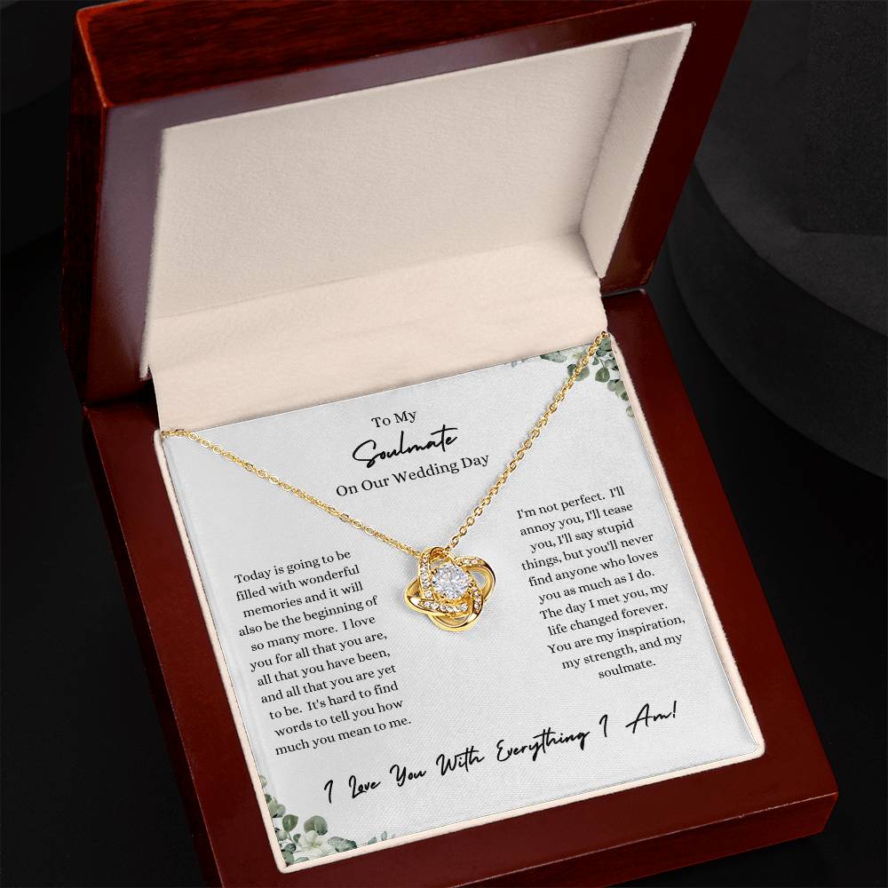 To My Soulmate On Our Wedding Day | Love Knot Necklace