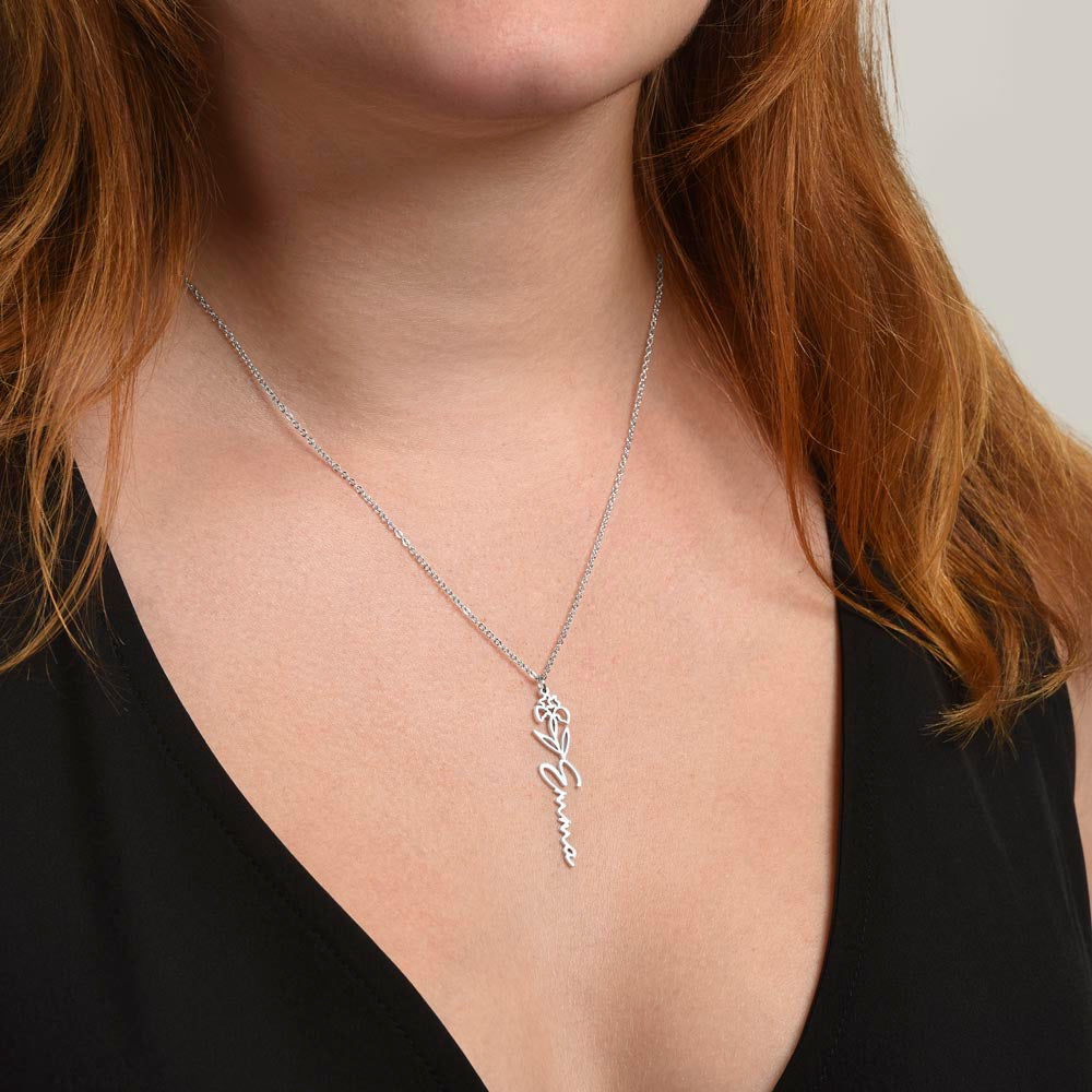 To My Daughter | Wherever Your Journey Takes You | Birth Flower Name Necklace