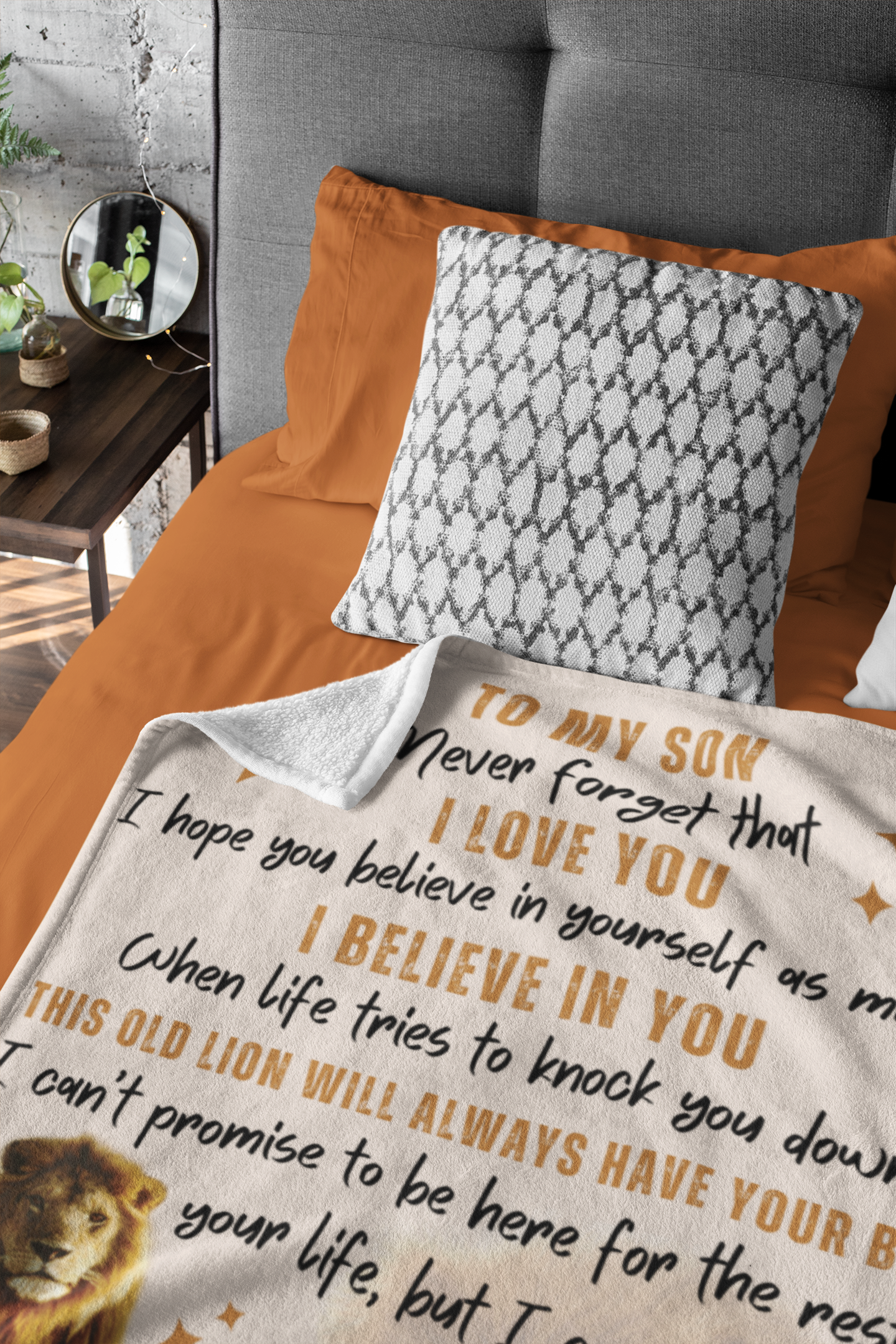 To My Son, Love Your Dad - Lion Blanket | Cozy Plush Fleece Blanket
