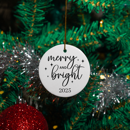 2025 Black and White Christmas Quotes | Circle Ornaments