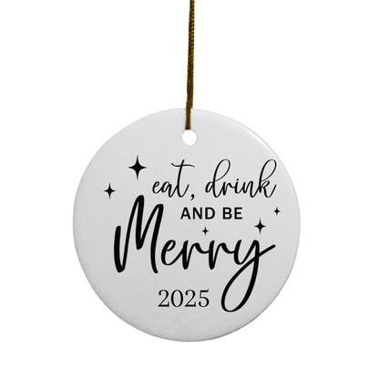 2025 Black and White Christmas Quotes | Circle Ornaments