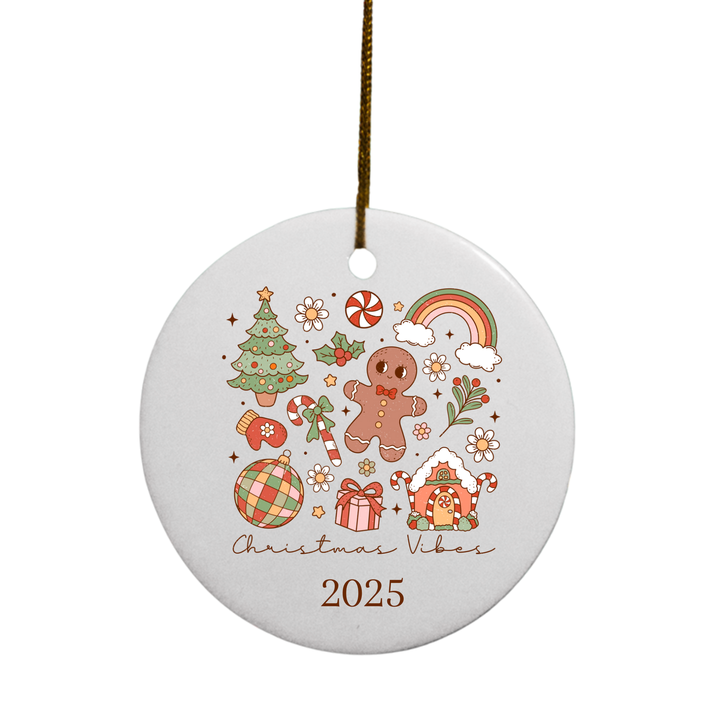 2025 Retro Christmas | Circle Ornaments