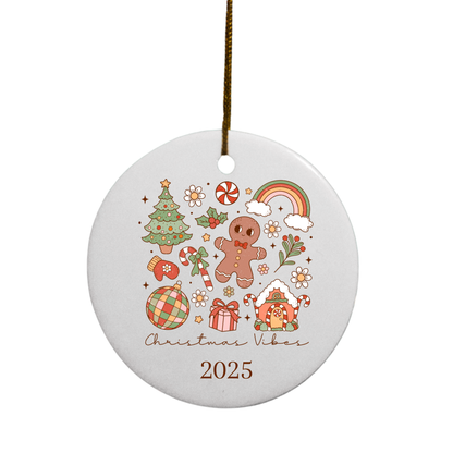 2025 Retro Christmas | Circle Ornaments