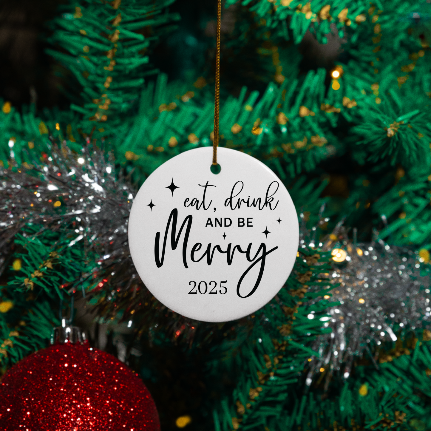 2025 Black and White Christmas Quotes | Circle Ornaments