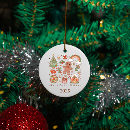 2025 Retro Christmas | Circle Ornaments