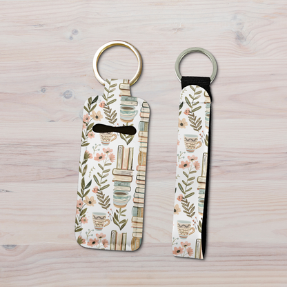 Stacked Stories | Neoprene Lip Balm Holder and Wristlet Keychain Set
