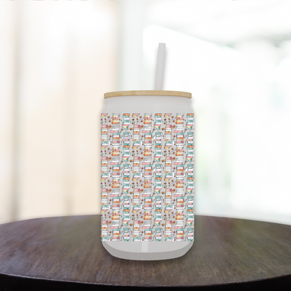 Chapters & Coffee | Frosted Glass Can Cup