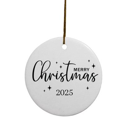 2025 Black and White Christmas Quotes | Circle Ornaments