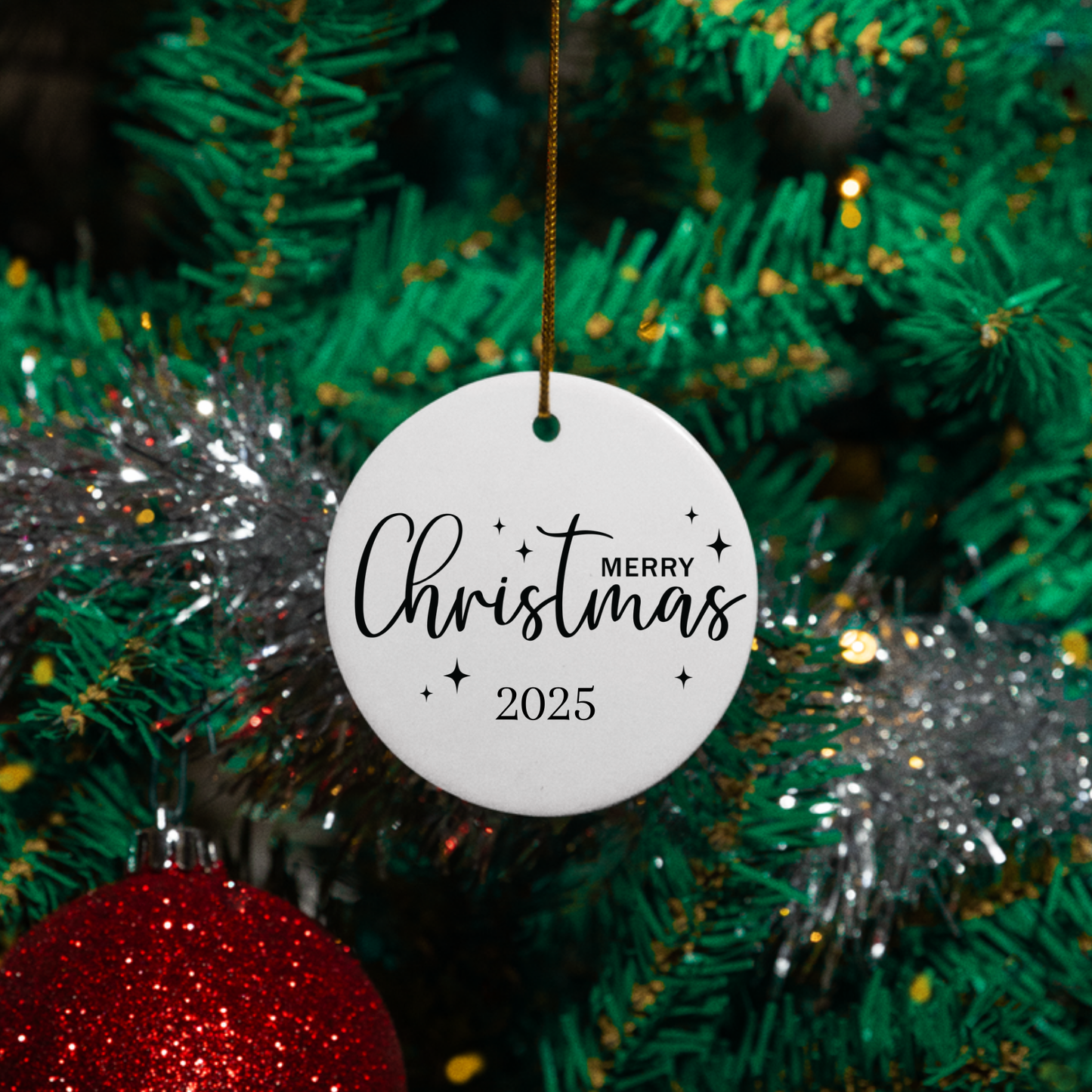 2025 Black and White Christmas Quotes | Circle Ornaments