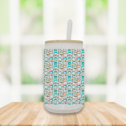 Chapters & Coffee | Frosted Glass Can Cup