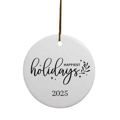 2025 Black and White Christmas Quotes | Circle Ornaments