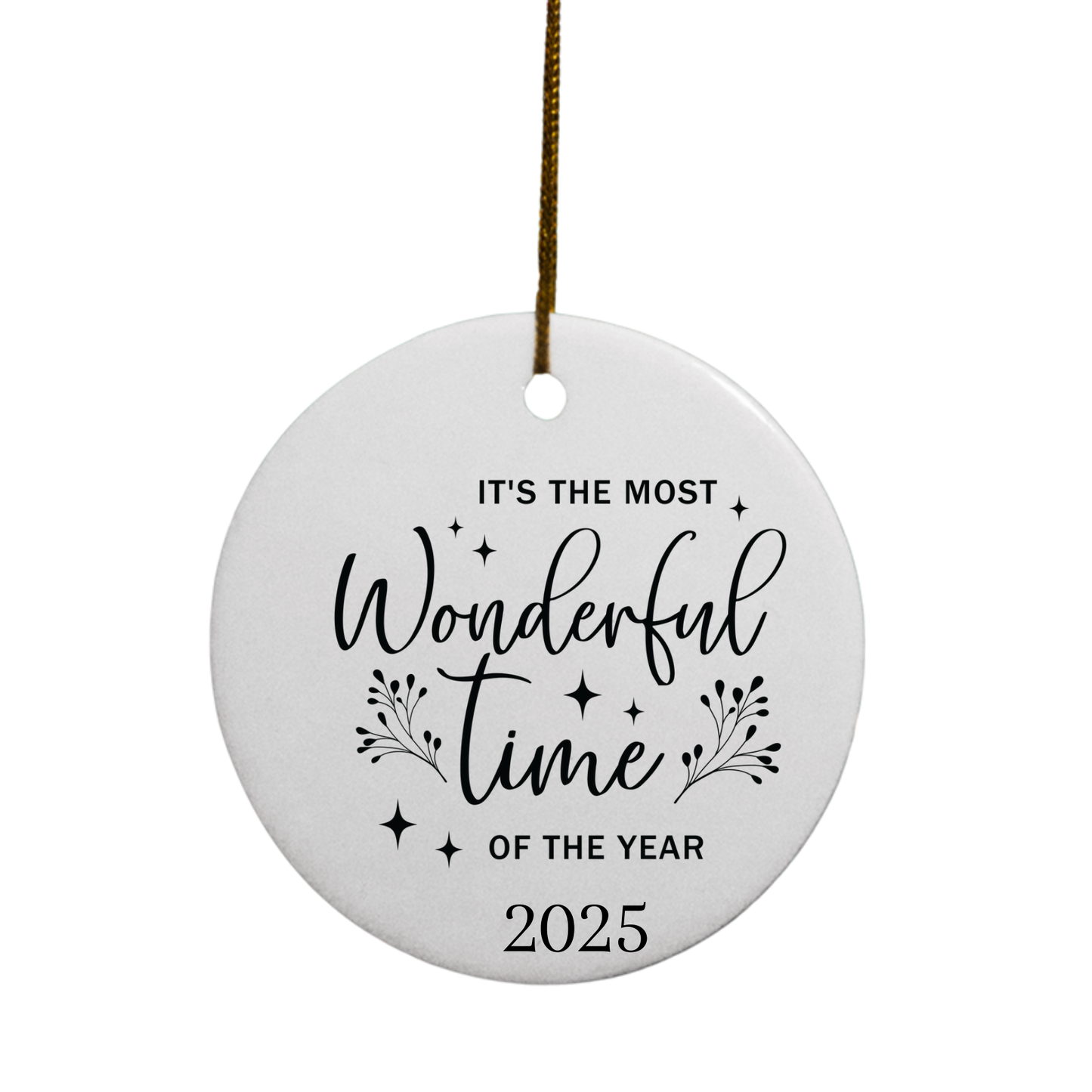2025 Black and White Christmas Quotes | Circle Ornaments