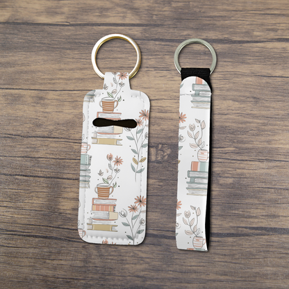 Timeless Tales | Neoprene Lip Balm Holder and Wristlet Keychain Set