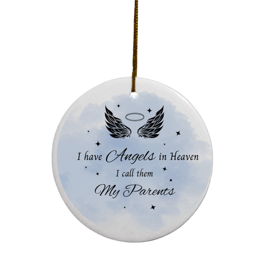Angel(s) in Heaven Memorial | Circle Ornament