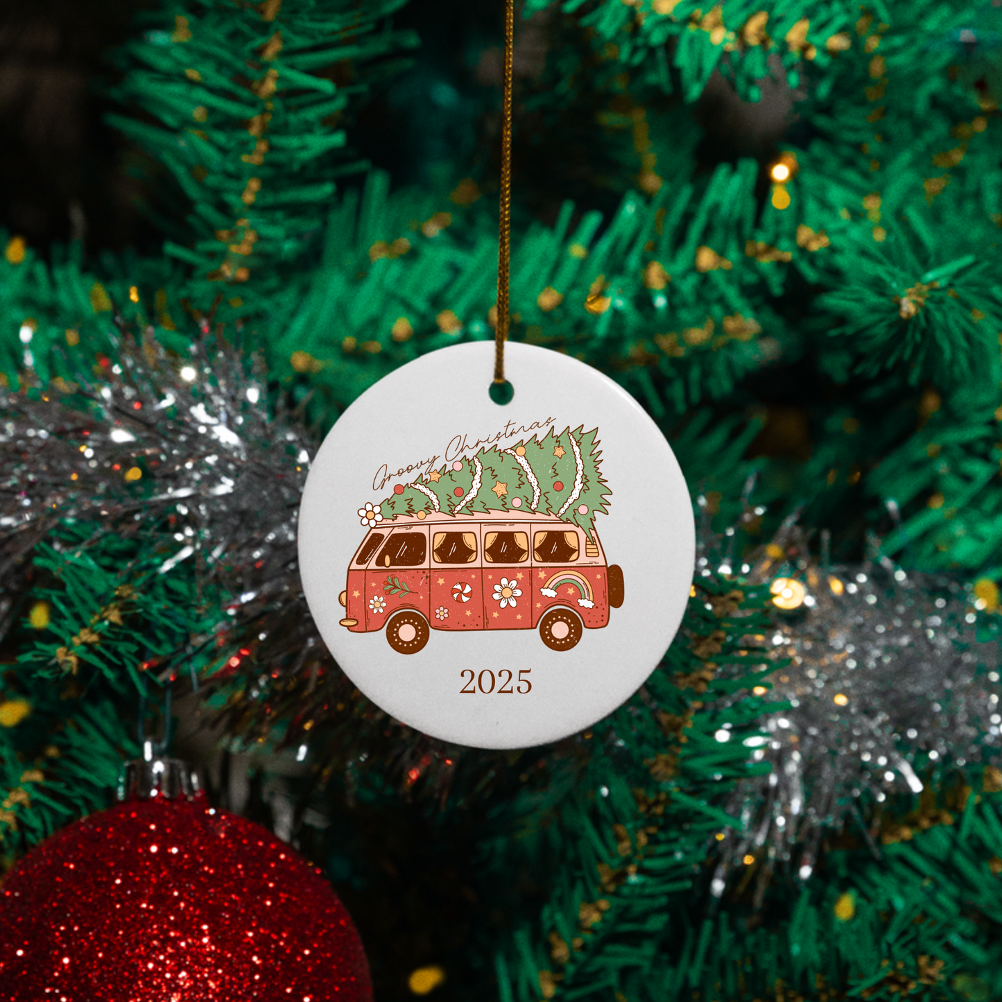 2025 Retro Christmas | Circle Ornaments