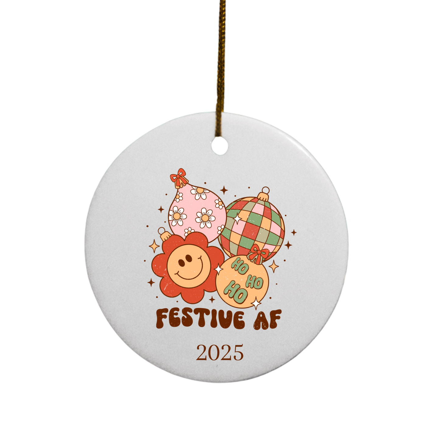 2025 Retro Christmas | Circle Ornaments