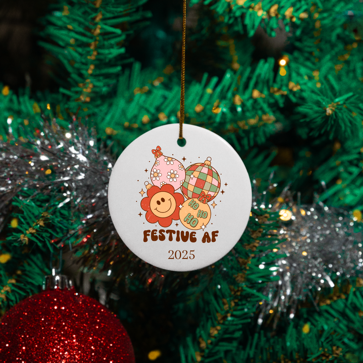 2025 Retro Christmas | Circle Ornaments