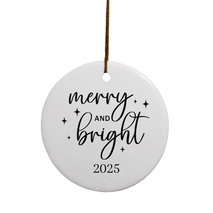 2025 Black and White Christmas Quotes | Circle Ornaments
