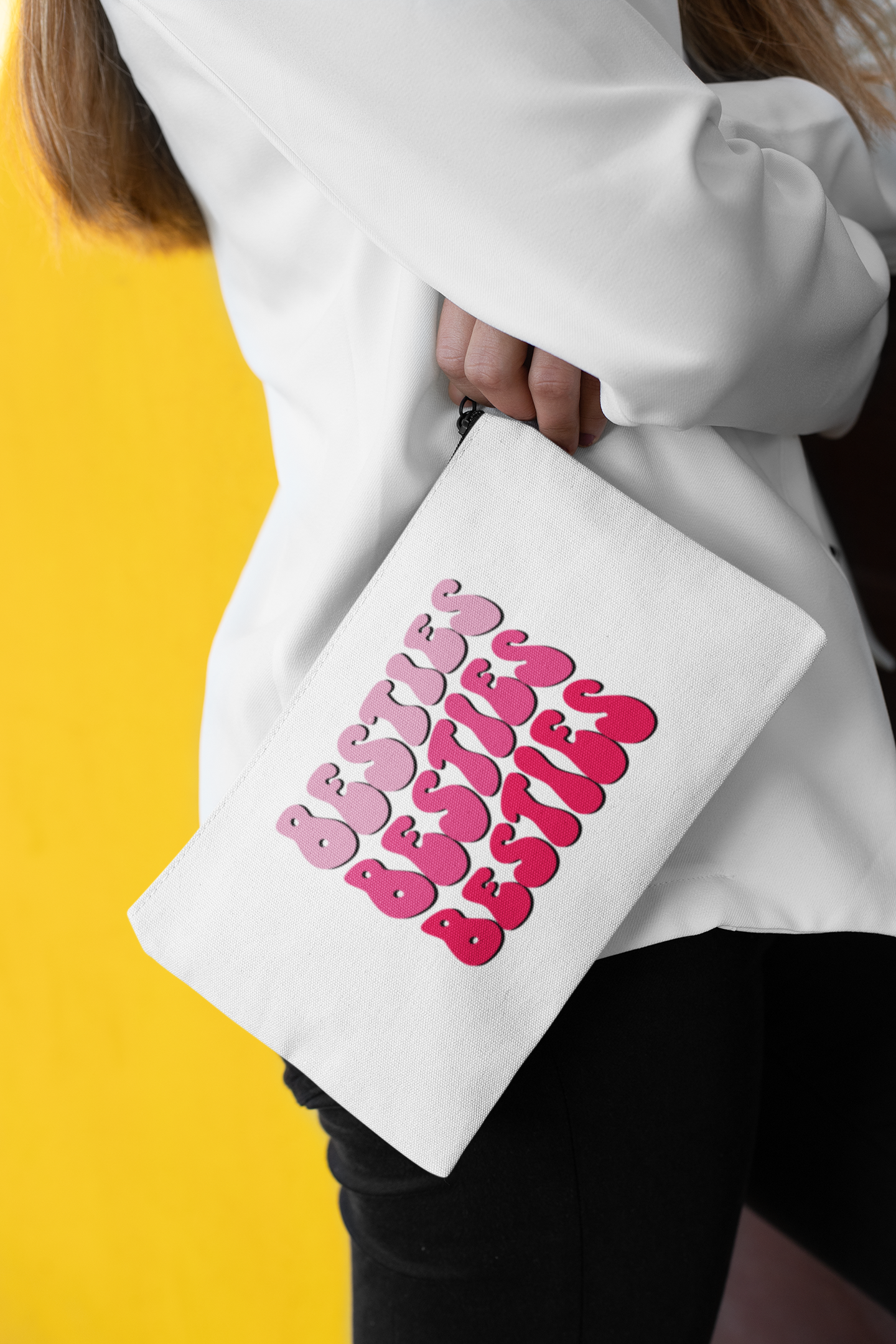 Besties | Makeup Pouch, Tote Bag, and Keychain Bundle Pack (5 sets)