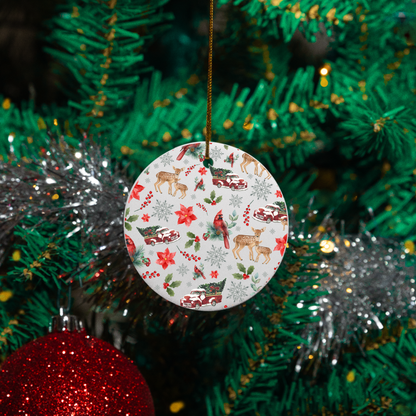 Cardinals, Trucks, and Deers | Circle Ornament