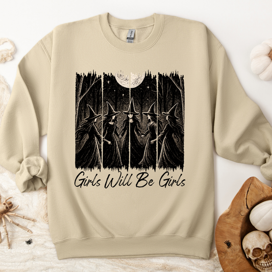 Girls Will Be Girls Salem Witch Coven | Adult Sweatshirt
