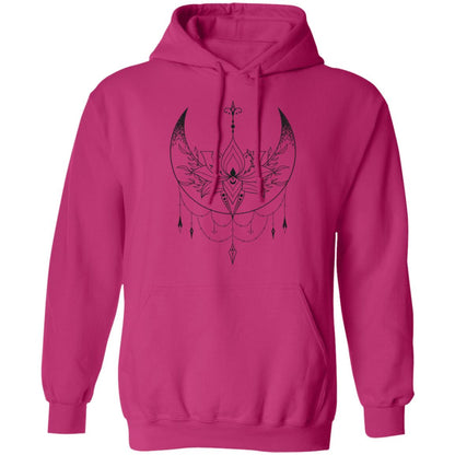 Crescent Moon Lotus Flower | Adult Pullover Hoodie