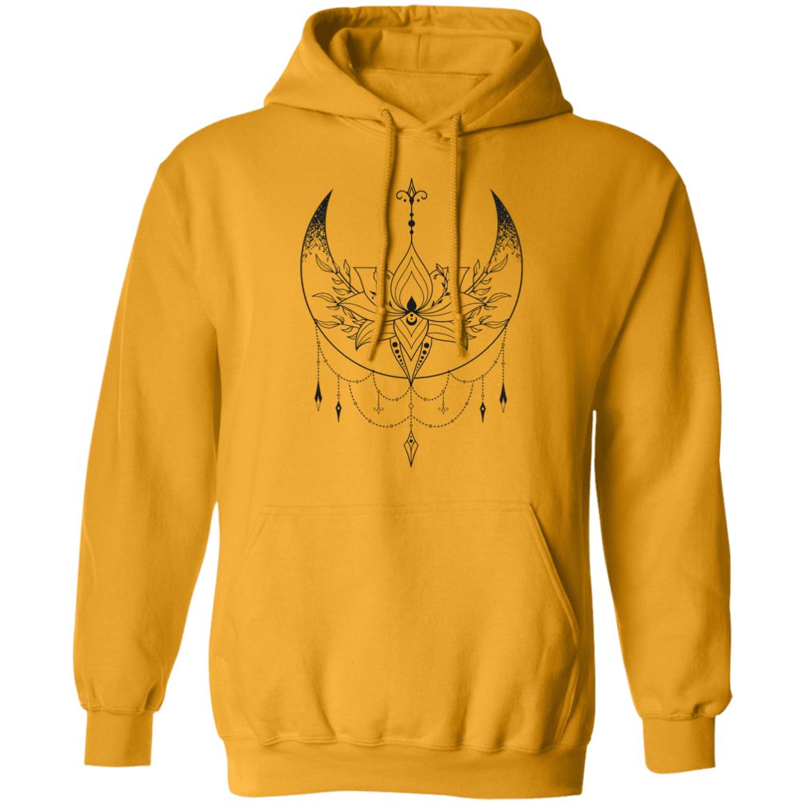 Crescent Moon Lotus Flower | Adult Pullover Hoodie