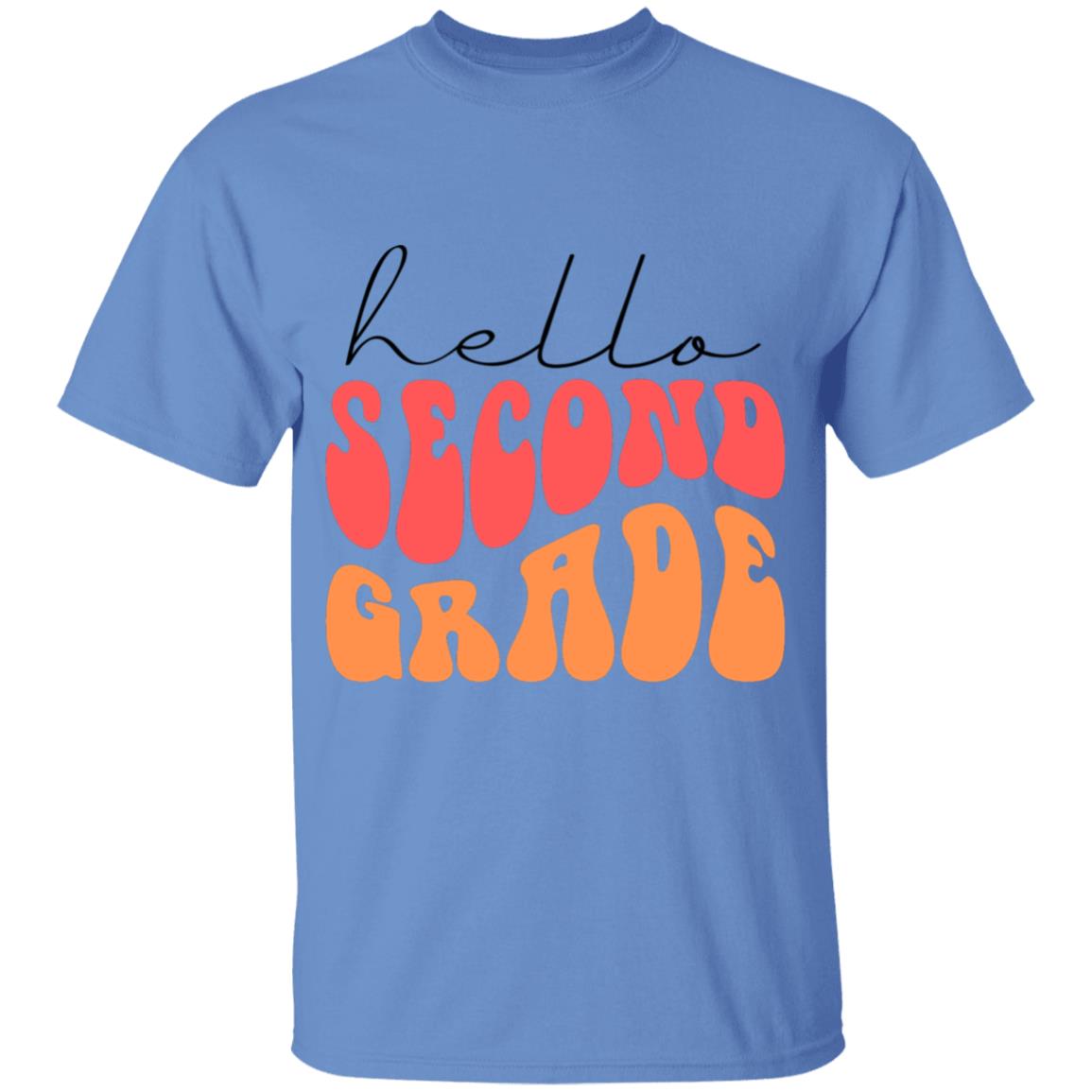 Hello Second Grade Retro Pink | Youth and Adult T-Shirts