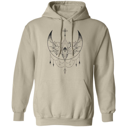 Crescent Moon Lotus Flower | Adult Pullover Hoodie