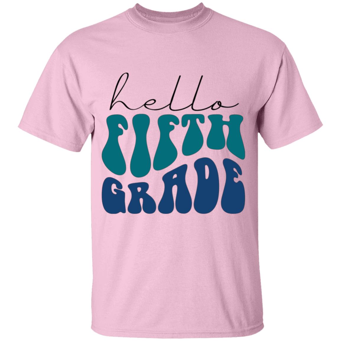 Hello Fifth Grade Retro Blue | Youth and Adult T-Shirts