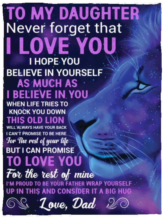 To My Daughter, Love Dad - Galaxy Lion | Cozy Plush Fleece Blanket