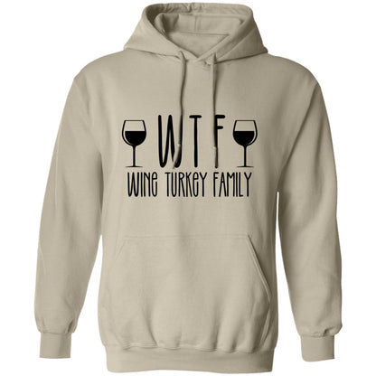 Wine Turkey Family WTF | Adult Pullover Hoodie