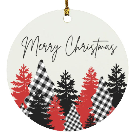 Merry Christmas Buffalo Plaid Trees | Christmas Ornament