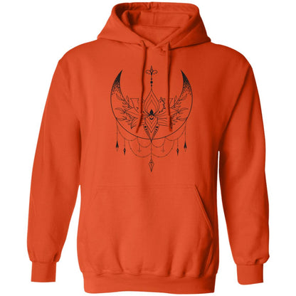 Crescent Moon Lotus Flower | Adult Pullover Hoodie