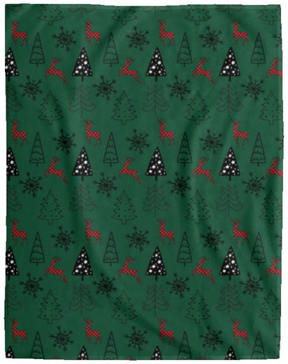 Reindeer and Trees - Cozy Plush Fleece Blanket